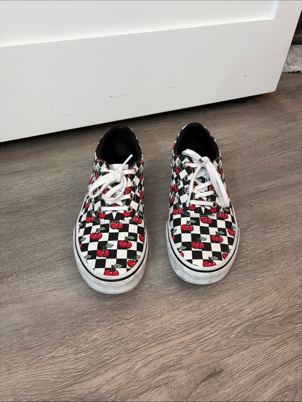 Vans Checkerboard Cherry Canvas Sneakers - size 8.5